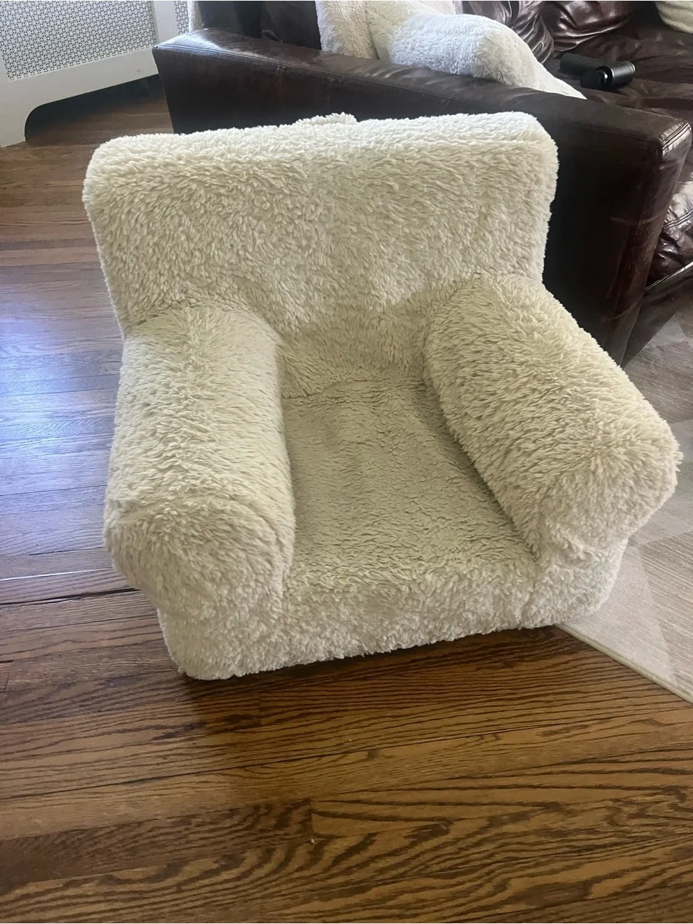 Pottery Barn Kid Cream Plush Sherpa Kids Anywhere Chair Cover only